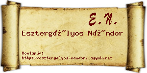 Esztergályos Nándor névjegykártya