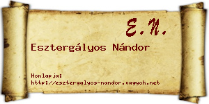 Esztergályos Nándor névjegykártya